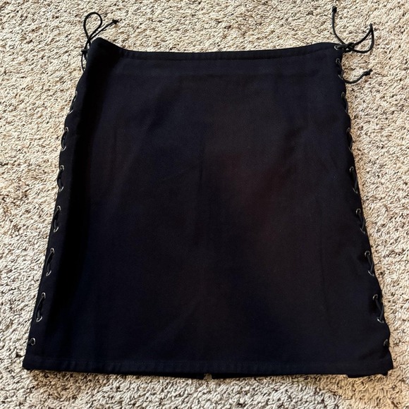 Ralph Lauren Dresses & Skirts - Vtg RALPH LAUREN Black Side Lace-Up ‎ Mini Skirt Y2K Women's 4 Never Worn